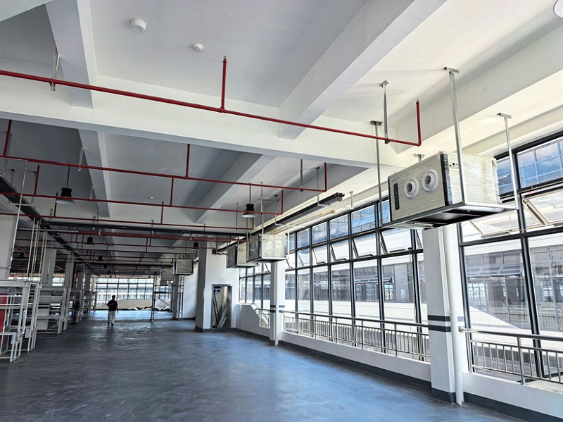 電動(dòng)工具生產(chǎn)車間制冷降溫，安裝蒸發(fā)冷省電空調(diào) - 臥式射流機(jī)型