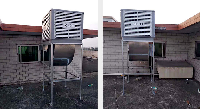 海聯(lián)不銹鋼公司生產(chǎn)拋光車間安裝星科環(huán)?？照{(diào)