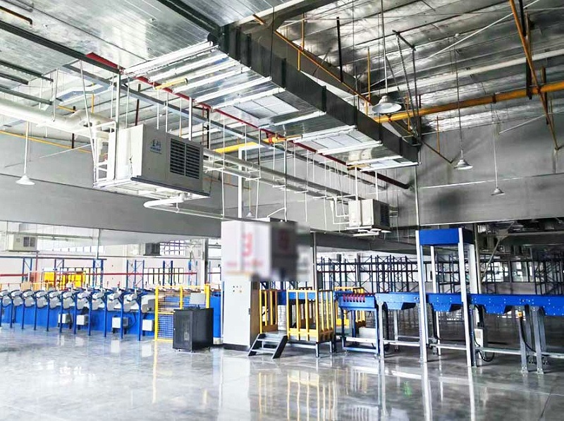 服裝廠制冷降溫，安裝星科蒸發(fā)冷省電空調(diào)-臥式軸流